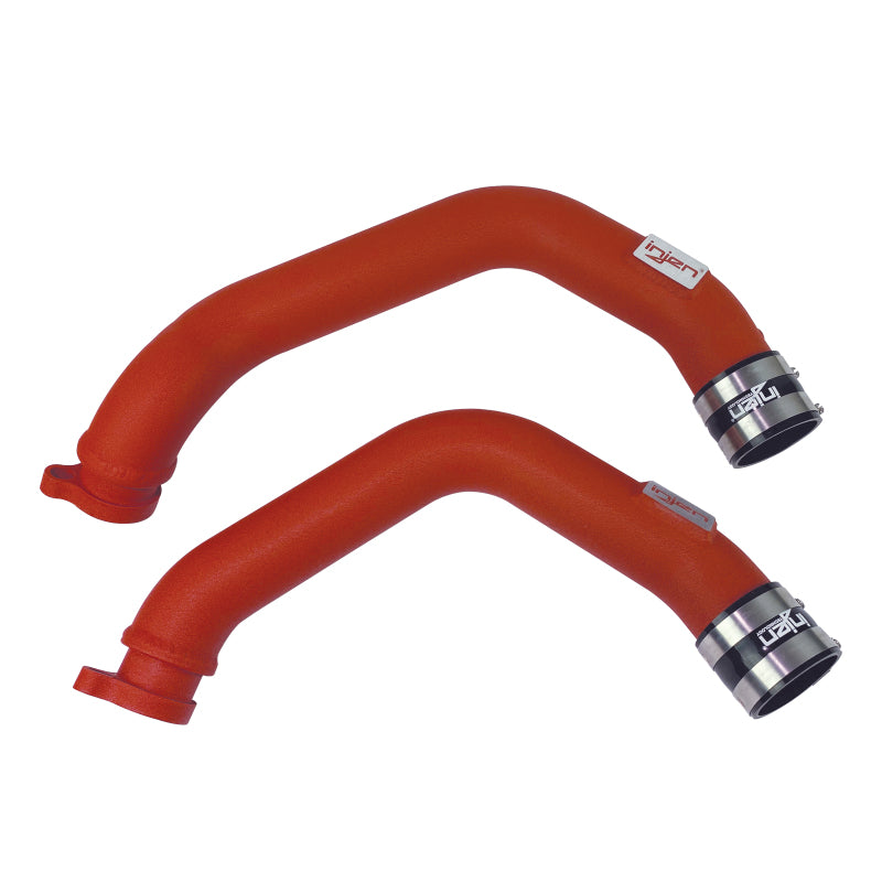 Injen 15-16 BMW M3(F80)/M4 (F82/83) 3.0L L6 Twin Turbo 2PC Aluminum Int. Charge Pipe - Wrinkle Red 1