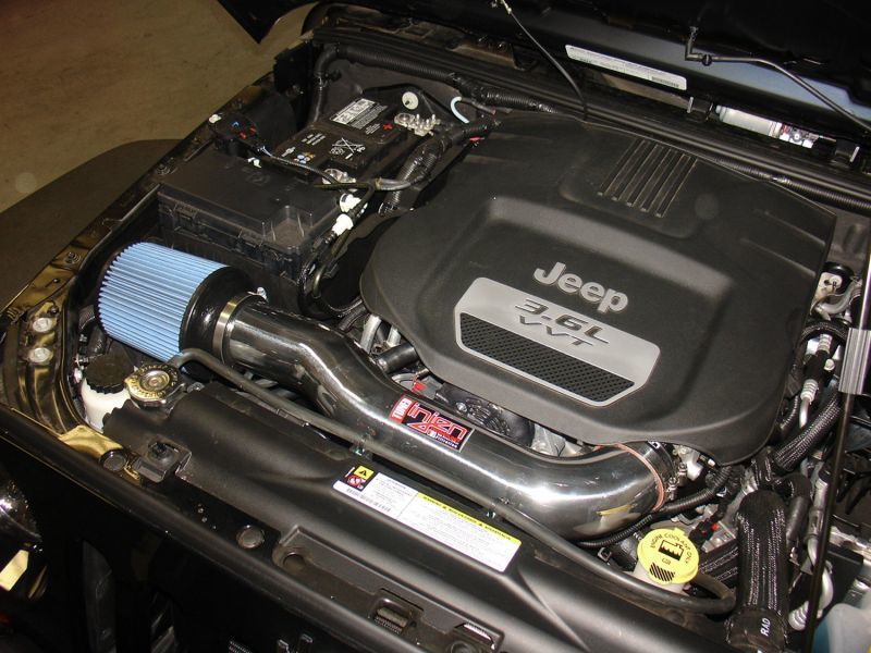 Injen 12-18 Jeep Wrangler JK 3.6L V6 Wrinkle Black Short Ram Intake w/ Open Filter 3