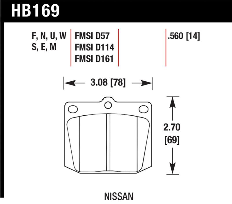 Hawk Performance Hawk 75-78 Nissan 280Z Black Race Front Brake Pads