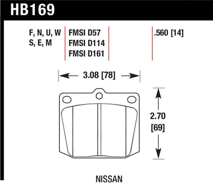 Hawk Performance Hawk 75-78 Nissan 280Z Black Race Front Brake Pads