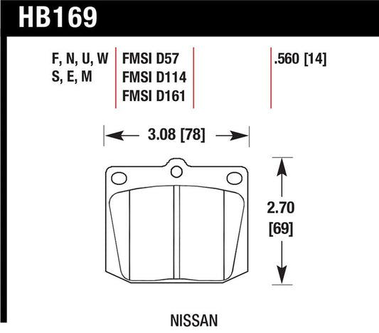 Hawk Performance Hawk 75-78 Nissan 280Z Black Race Front Brake Pads