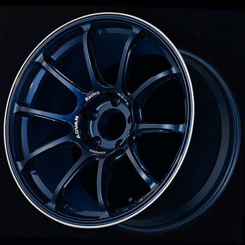 Advan RZ-F2 18x9.5 +29 5-114.3 Racing Titanium Blue and Ring Wheel 0