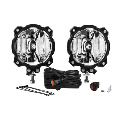 KC HiLiTES 6in. Pro6 Gravity LED Light 20w Single Mount Spot Beam (Pair Pack System)