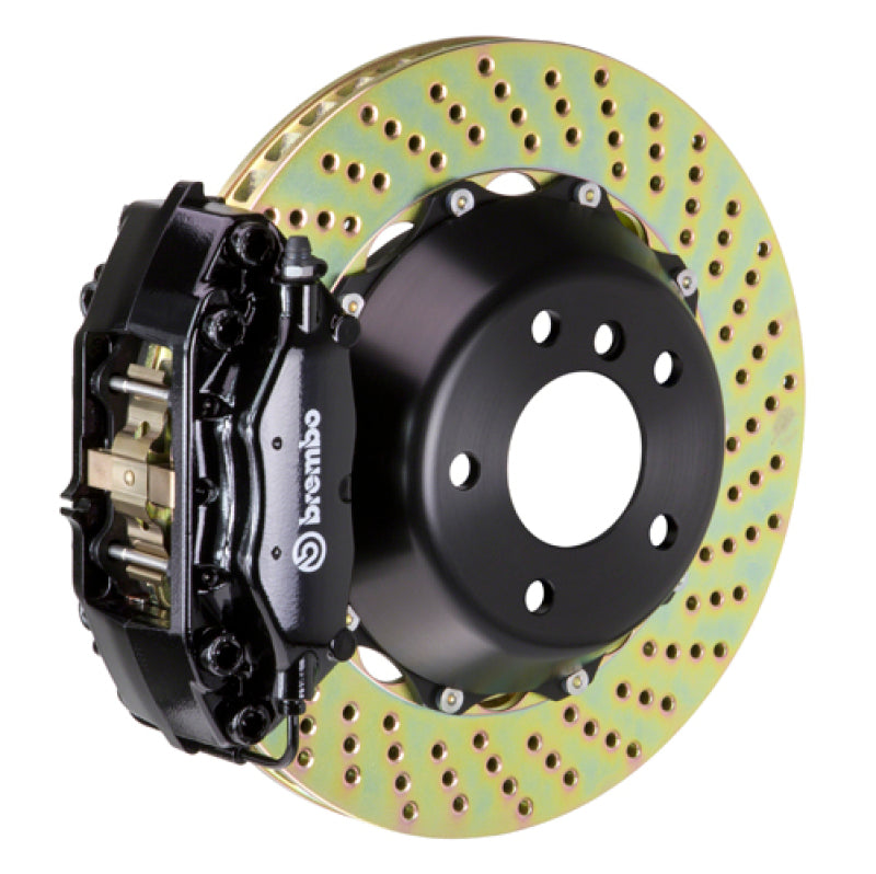 Brembo 97-04 986 Boxster Rear GT BBK 4 Piston Cast 345x28 2pc Rotor Drilled-Black 0