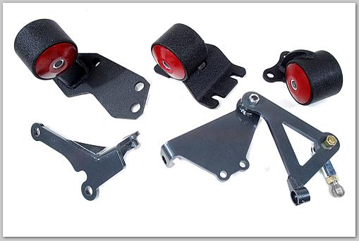 Innovative Mounts Innovative 88-91 Civic B-Series Black Steel Mounts 75A Bushings (Cable to Hydro Conversion)